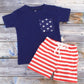 Unique Baby Boys Patriotic 4Th Of July 2-Piece Summer Outfit (3T, Blue)