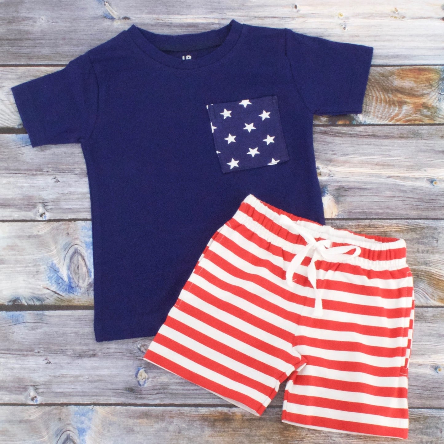 Unique Baby Boys Patriotic 4Th Of July 2-Piece Summer Outfit (3T, Blue)
