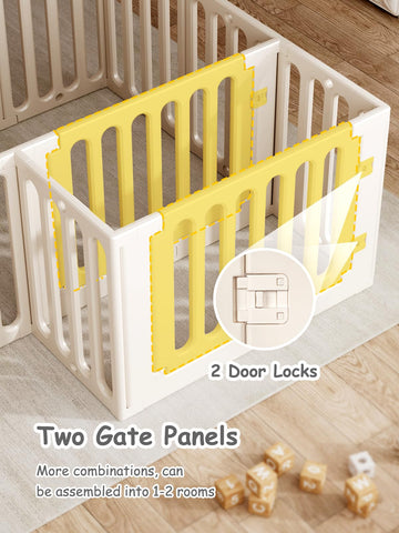 Vbaby Baby Playpen For Babies And Toddlers, 66' X 51' Plastic Baby Play Pen For Toddler 1-3, 12 Panels Large Baby Play Yard, I