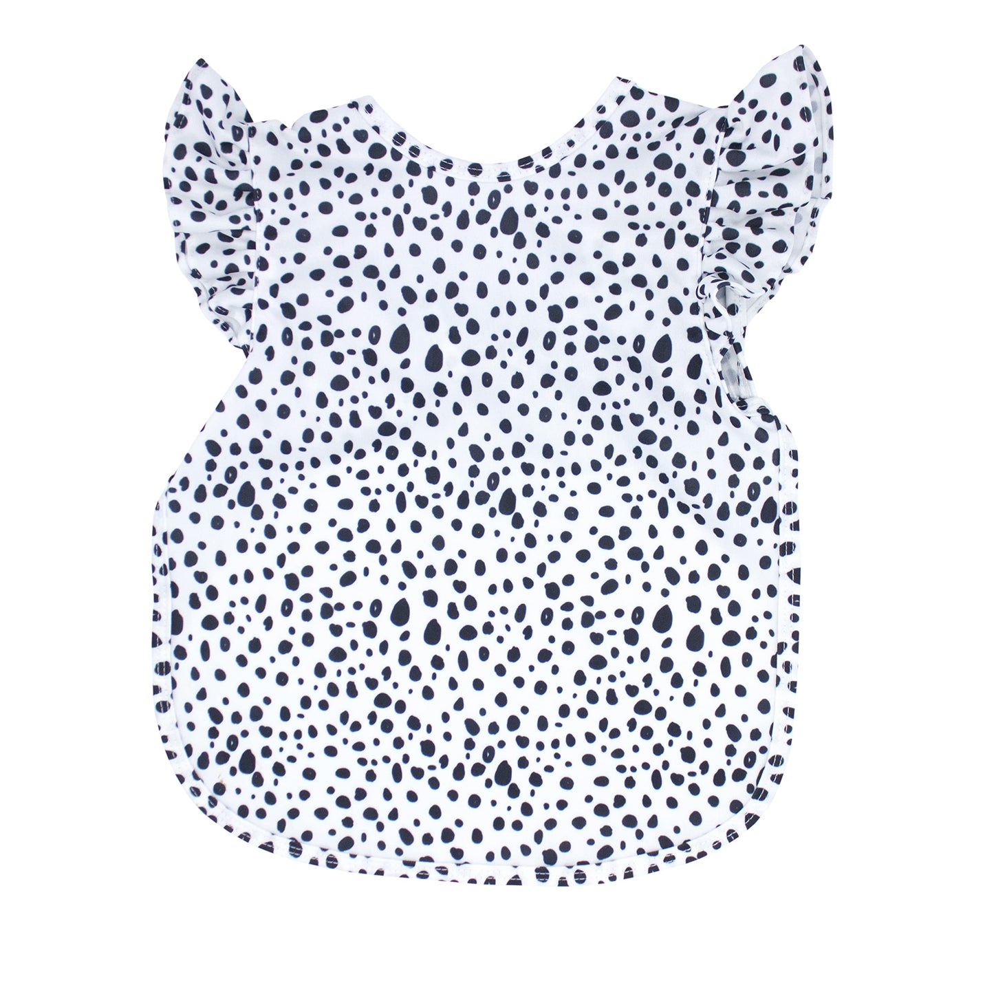 Bapronbaby Flutter Organic Dot Bapron - No Neck Tie Safer Bib For Baby & Toddler - Soft Waterproof Stain Resistant - Machine Was