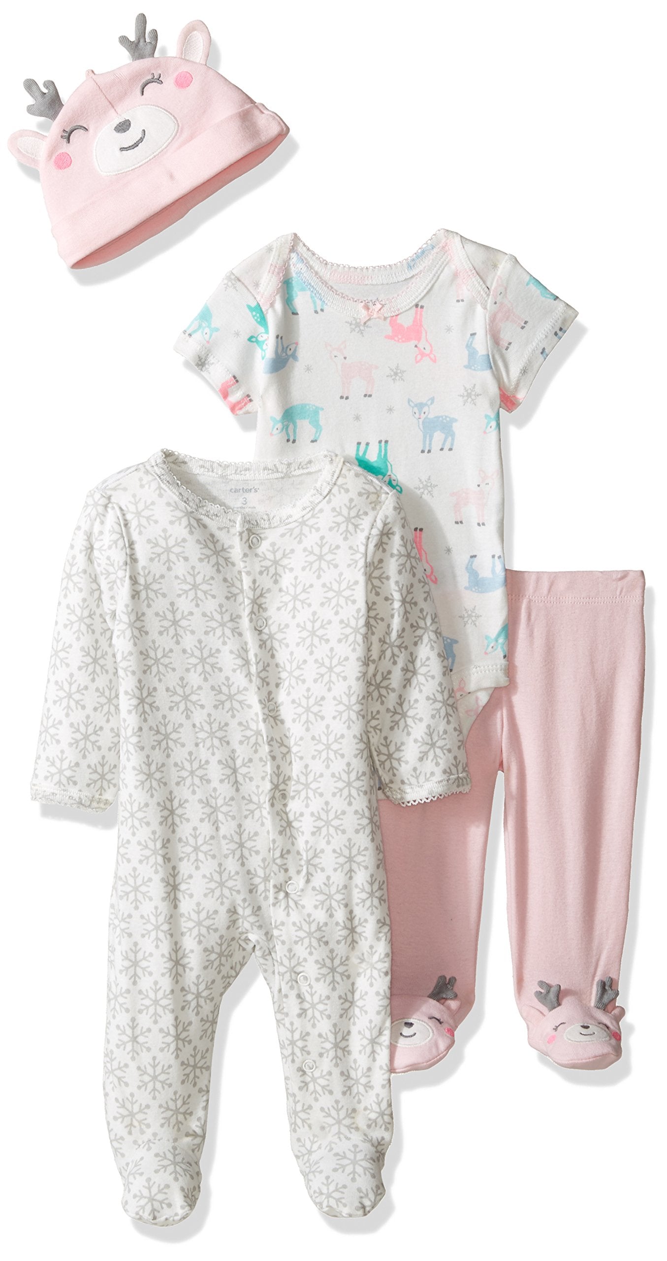 Carter'S Baby Girls' 4 Piece Sets, Pink, 3 Months