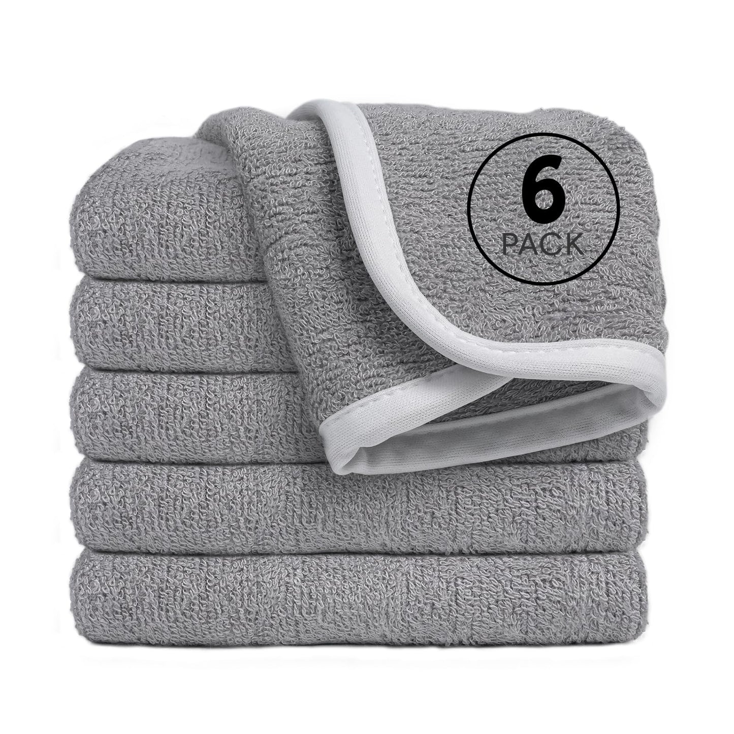 Cagreex Reusable Organic Baby Washcloths Set: 6 Packs 10 * 10 Ultra Soft Wash Cloth Viscose From Bamboo Absorbent Infant Newborn