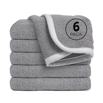 Cagreex Reusable Organic Baby Washcloths Set: 6 Packs 10 * 10 Ultra Soft Wash Cloth Viscose From Bamboo Absorbent Infant Newborn