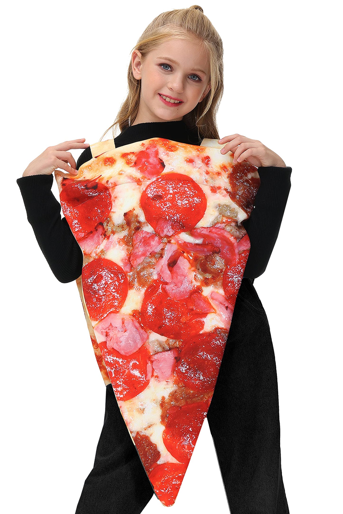 Aobute Halloween Kids Pizza Costume Girls Deluxe Unisex Child Slice Of Pizza Food Outfit Suit 8-10 Years