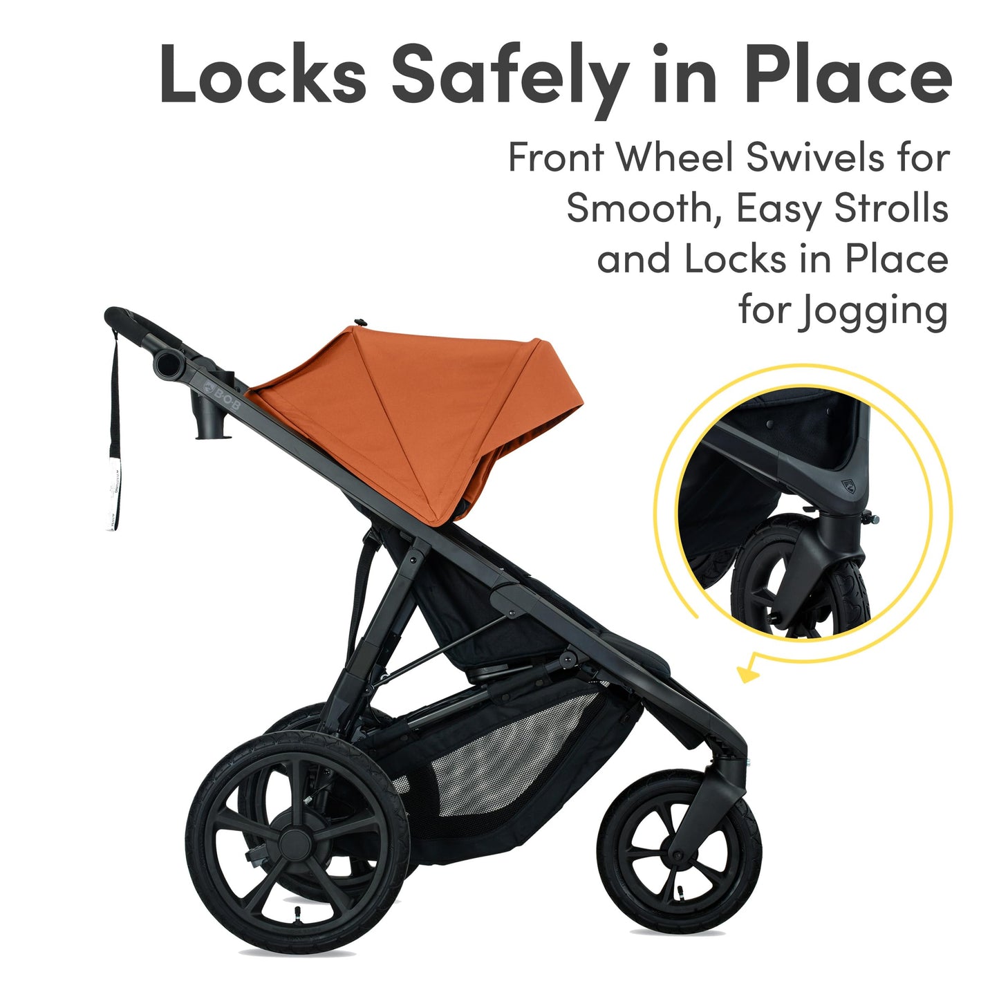 BOB Gear Wayfinder Jogging Stroller with Snack Tray, Independent Dual Suspension, Air-Filled Tires, and 75-Pound Weight Capacity