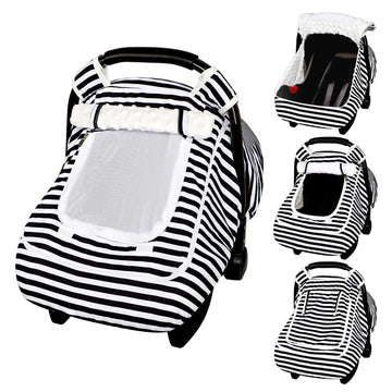 Car Seat Cover Baby,Winter Car Seat Covers for Boys Girls,Black Infant Car Seat,Lined with Minky Dots Fabri, Double-Layer Window