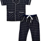 SHOPmOZO Unisex Pure Cotton Checkered Short Sleeve Night Suit for Boys and Girls Pyjama Top Sleep Suit Combo Set (SM00526UNISEX