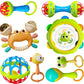 8pcs Baby Rattles Toys Set for 3-6 Months,Grab Shake Rattle for Babies 6-12 Months, Easy Hold Teething Toy,Development Learning 