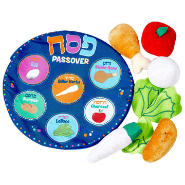 Rite Lite Kids My Soft Seder Plate Set, Comes in Reusable Pouch, This Soft Set Comes with All The Plate Props - Both Educational