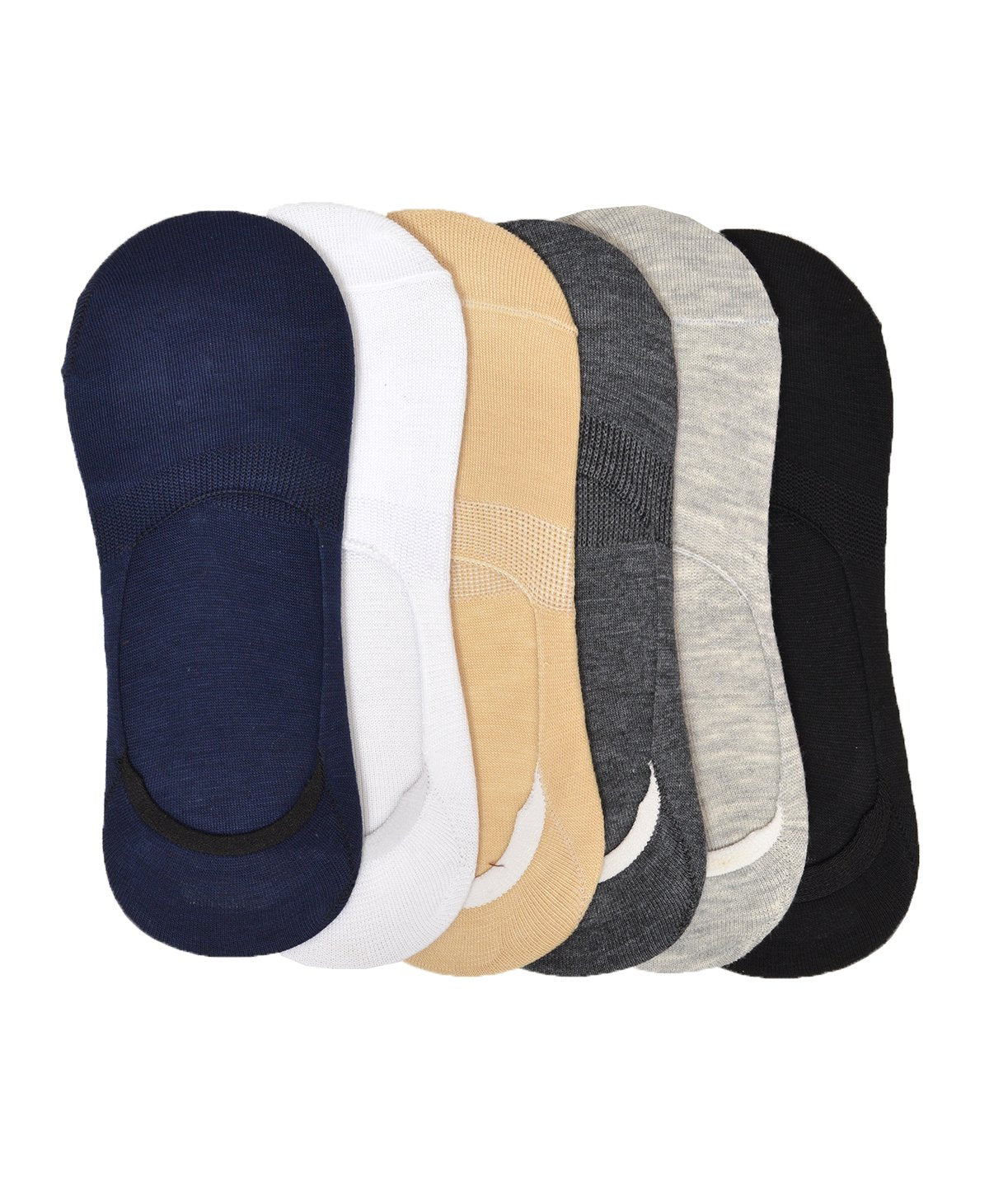 Crux&Hunter MenS Cotton Invisible Socks With AntiSlip Silicon No Show (Multicolour, Free Size)  Pack Of 6