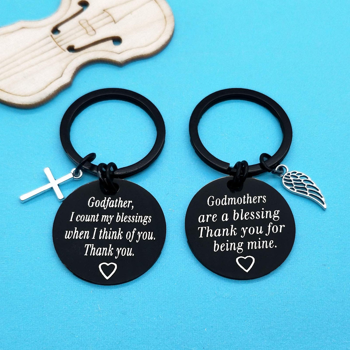 Xiahuyu Godparents Gifts From Godchild Godmother Gifts Godfather Keychain Christening Gifts For Godmother Godfather First Commun