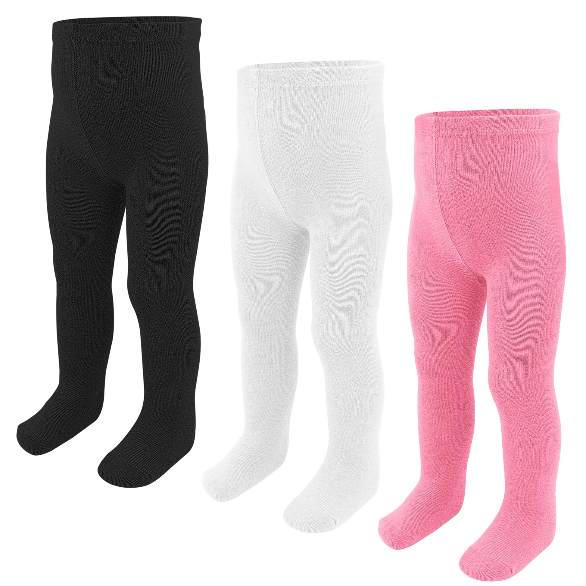 Sptramle Baby Girls Tights, Leggings Stockings For Newborn Toddler Girls(9-18 Months),3 Pack Infant Knit Cotton Pantyhose