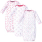 Luvable Friends Unisex Baby Cotton Gowns, Girl Elephant Hearts, Preemie/Newborn