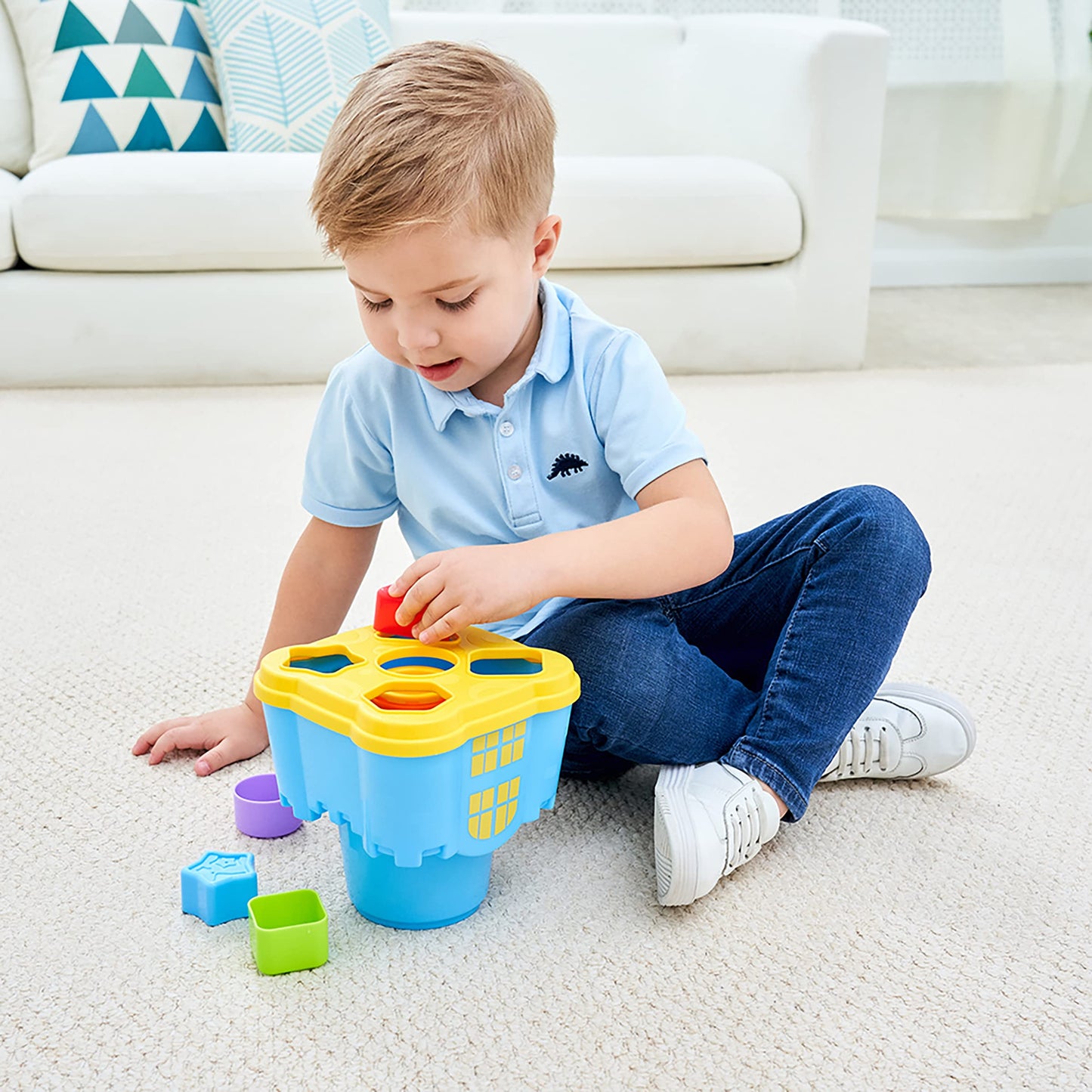 iPlay, iLearn Baby Stacking Toys, Toddler Nesting Stack Cups, Infant Stackable Block, Kids Sorting Game W/Shape Sorter for Sand