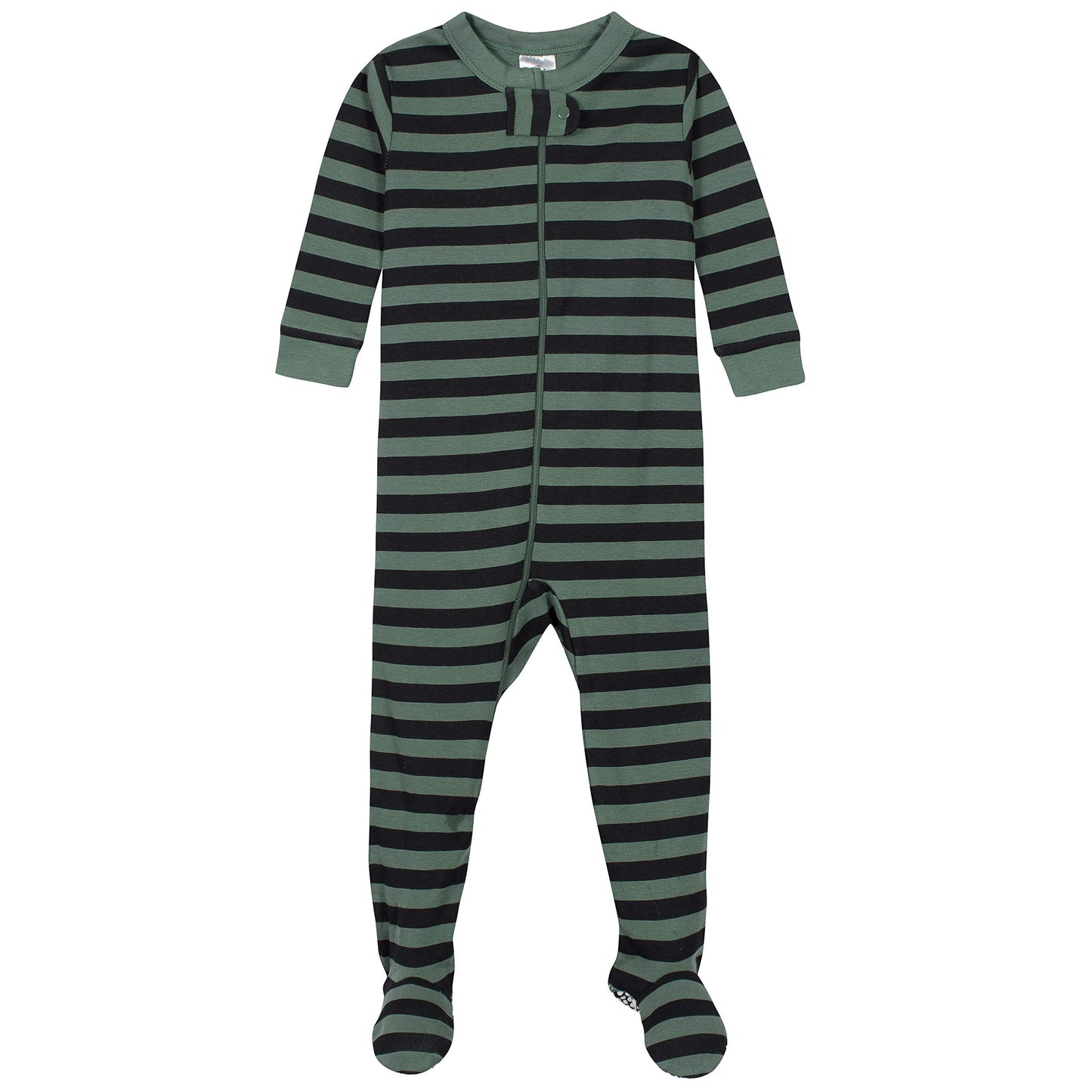 Gerber Baby Boys' 2-Pack Footed Pajamas, Bear Green Stripes White, 24 Months