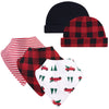 Hudson Baby Unisex Baby Cotton Bib And Headband Or Caps Set, Christmas Tree, One Size