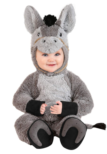 Fun Costumes Infant Donkey Costume | Polyester Faux Fur And Velour Fabric Jumpsuit With Back Zipper, Booties, And Headpiece 6/9 