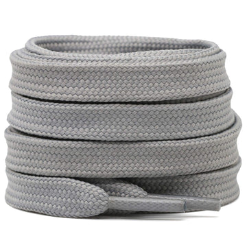 Delele Solid Flat Shoelaces Hollow Thick Athletic Shoe Laces Strings Gray 2 Pair 55
