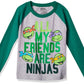 Nickelodeon Baby Boys' Toddler Long Sleeve Tee, Heather/Kelly Green, 3T