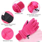 2 Pairs Kids Winter Ski Gloves Waterproof Warm Snow Mittens Full Finger Gloves For Toddlers Infants (Black, Rose Red, 3-6 Years)