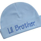 Little Brother Hat Keepsake Embroidered Lil Brother Infant Hat For Baby Boys Blue