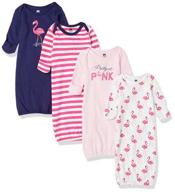 Hudson Baby Unisex Cotton Gowns, Bright Flamingo, 0-6 Months