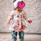 Sanmio Toddler Girl Clothes, Baby Girl Outfits Cute Floral Long Sleeve Ruffle Shirt And Jeans Pants Fall Winter Clothing Set