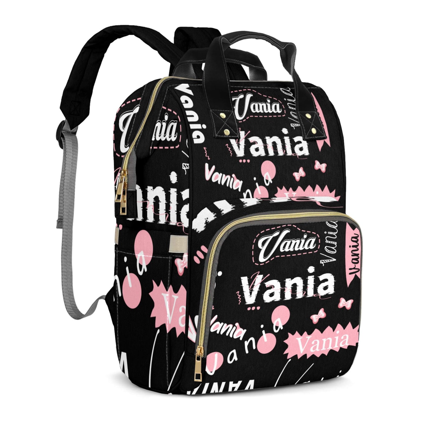 Custom Diaper Bag Backpack for Baby Boys Girls, Personalized Name Cute Cartoon Large Nappy Nursing Organizer Mommy Bags, Waterpr