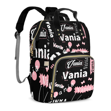 Custom Diaper Bag Backpack for Baby Boys Girls, Personalized Name Cute Cartoon Large Nappy Nursing Organizer Mommy Bags, Waterpr