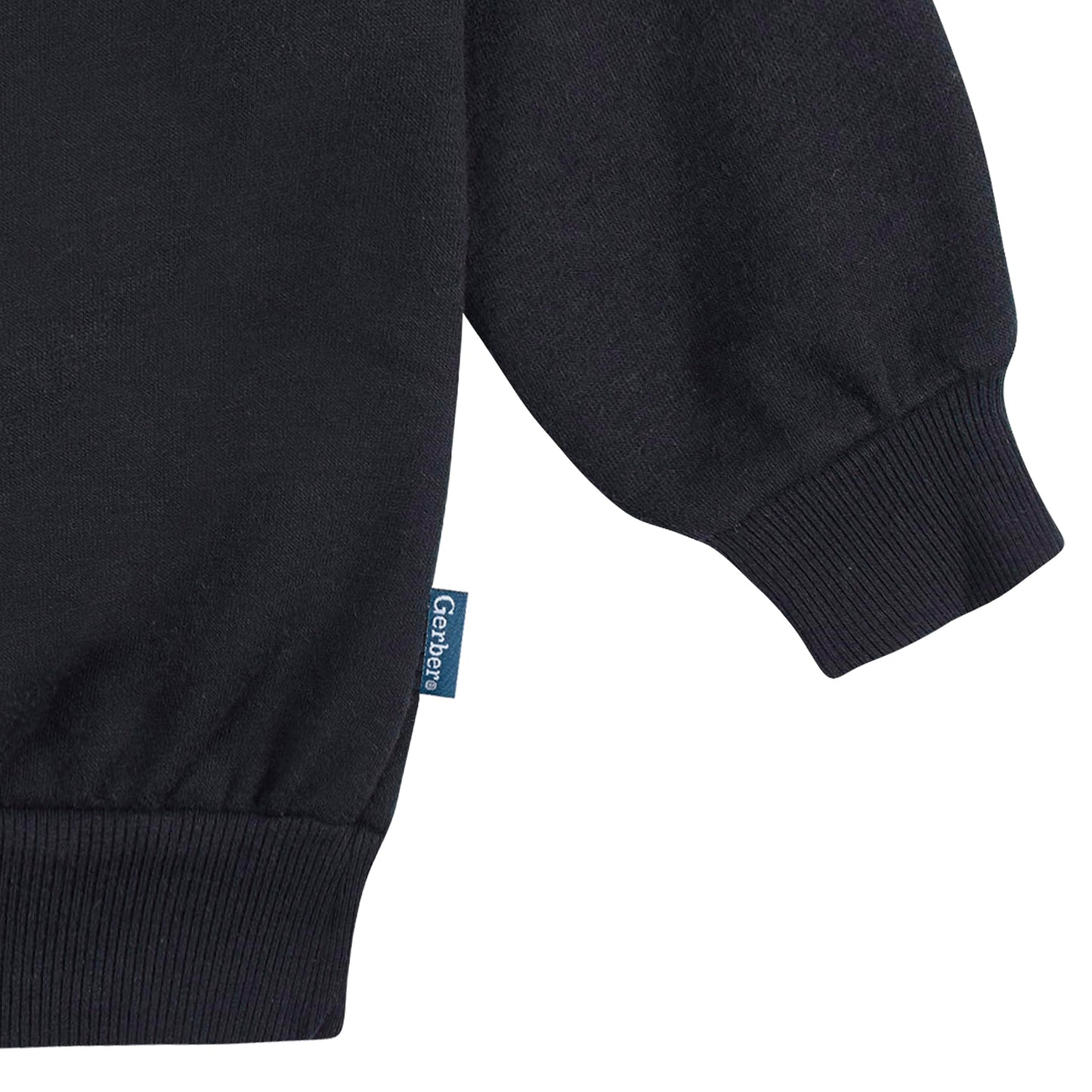 Gerber Baby Boys Toddler 2-Piece Fleece Sweatshirt And Jogger Set, Black Solid, 18 Months