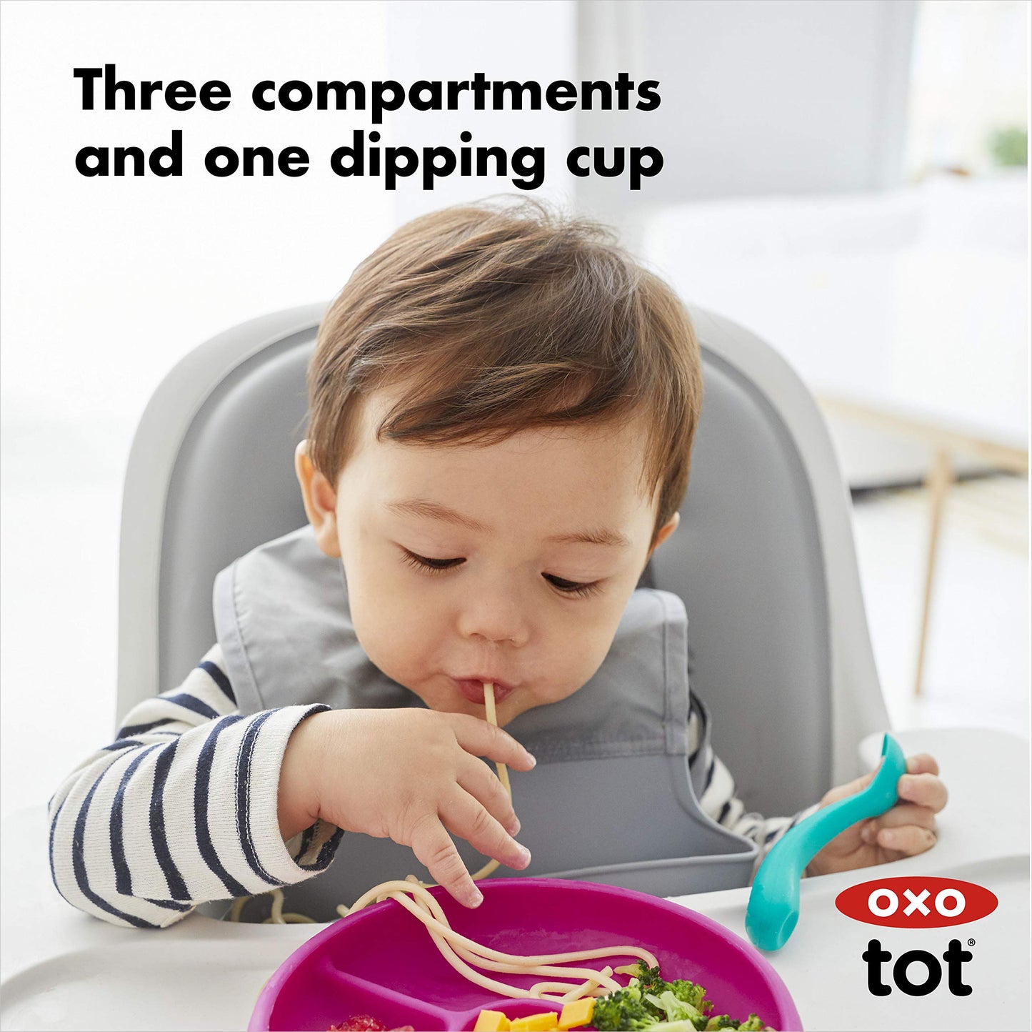 Oxo Tot Silicone Divided Plate Pink