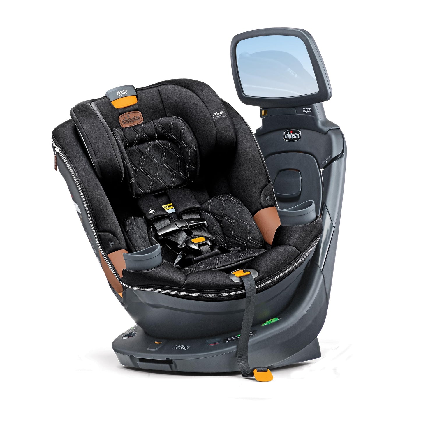 Chicco Fit360 Zip ClearTex Rotating Convertible Car Seat with Fit360 Mirror, 360 Degree Rotation for Rear-Facing and Forward-Fac