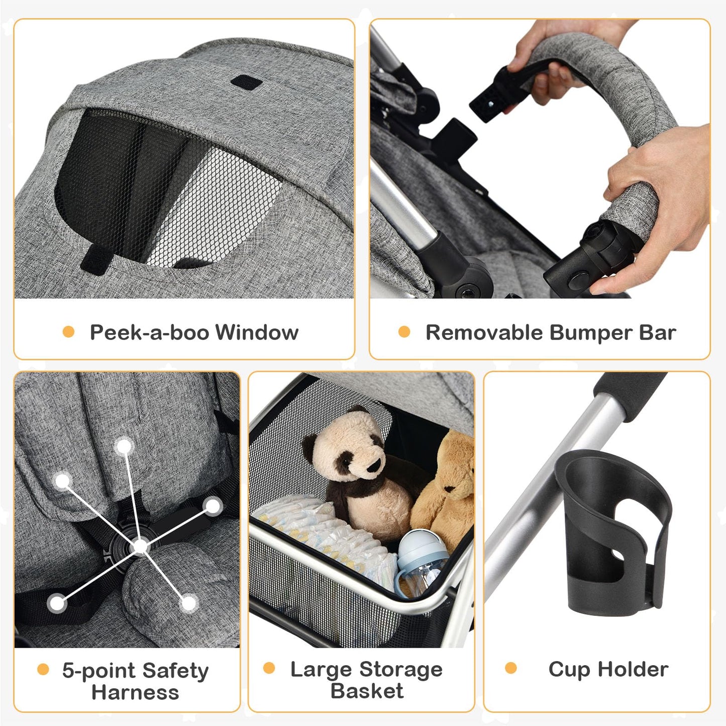 Baby Joy 2 In 1 Convertible Baby Stroller, High Landscape Baby Stroller W/Reversible Seat, Removable Footmuff, Adjustable Backre