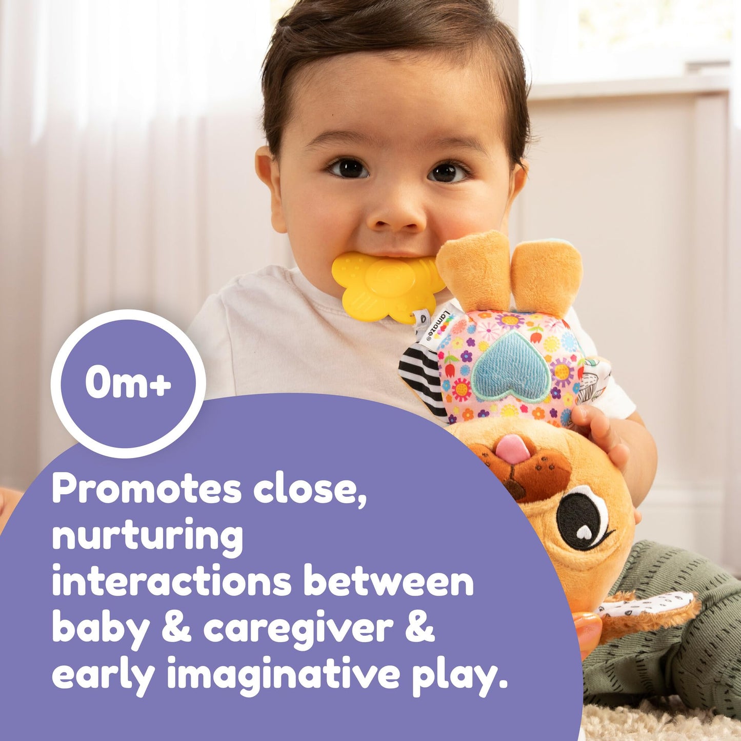 LAMAZE Lovey The Pug Clip On Toy - Baby Sensory Toys for Stroller or Car - Developmental Stroller and Car Seat Toys - Includes C
