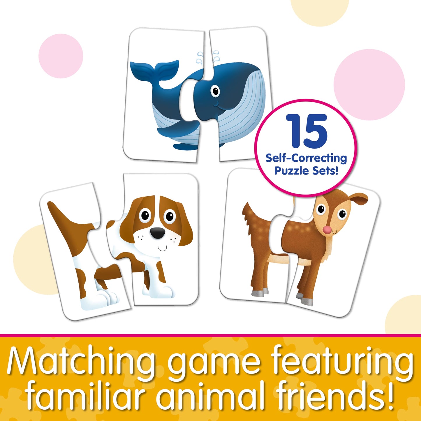 The Learning Journey: My First Match It - Head and Tails - 15 Piece Self-Correcting Animal Matching Puzzles - Learning Toys for