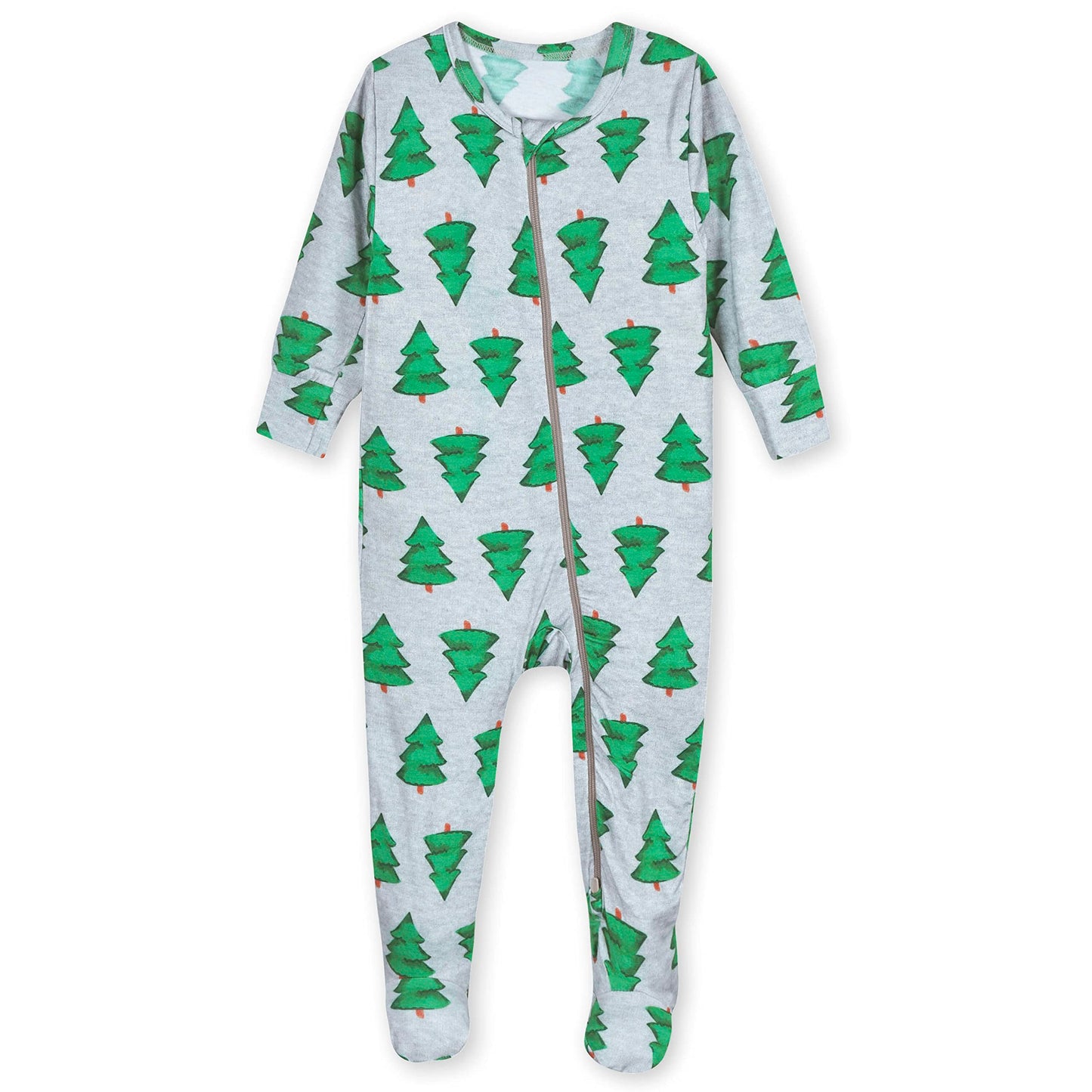 Gerber Baby Girls Buttery-Soft Snug Fit Footed Pajamas With Viscose Made Eucalyptus And Toddler Sleepers, Spruce, 12 Months Us