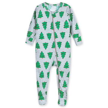 Gerber Baby Girls Buttery-Soft Snug Fit Footed Pajamas With Viscose Made Eucalyptus And Toddler Sleepers, Spruce, 12 Months Us
