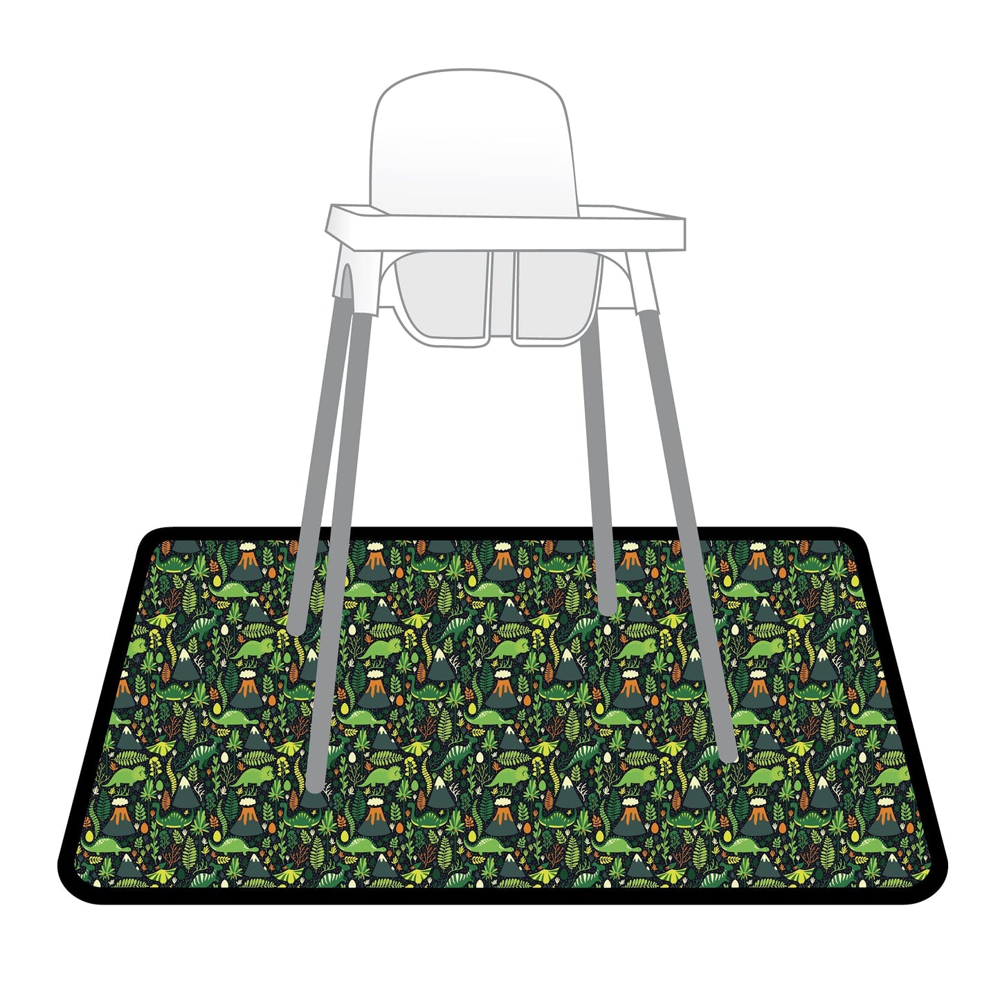 Bapronbaby Dino Days Splash Mat - Waterproof Catch-All For Under High Chairs, Floors, Tables, Playtime Or Arts & Crafts - Machin