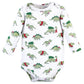 Hudson Baby Unisex Baby Cotton Long-Sleeve Bodysuits, Christmasaurus, 0-3 Months