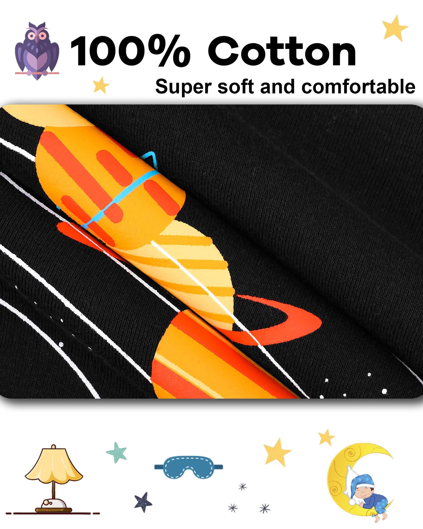 Daughter Queen Boys Pajamas 18-24 Months Summer Pjs Space Pj Sets Baby Toddler Cotton Short Sleeve Jammies Solar System Sleepwea