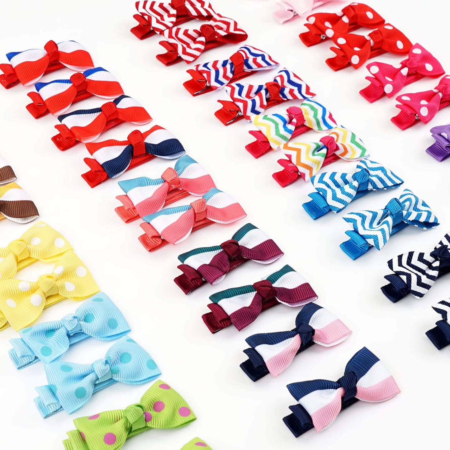C  LLOT Baby Hair Clips Baby Girls Fully Lined Bows Pins Tiny 1.6 Hair Bows Alligator Clips for Baby Girls Infants Toddlers Hair