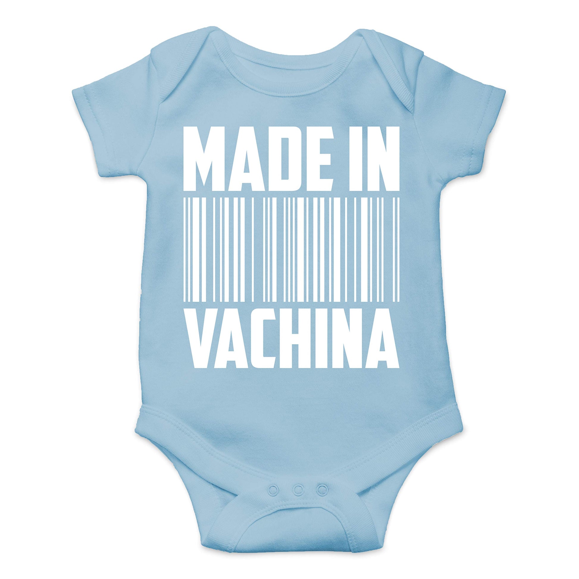 Made In Vachina - Funny Cute Infant Creeper Short Sleeve Bodysuits Infant Funny Baby Romper(Light Blue, 12 Months)