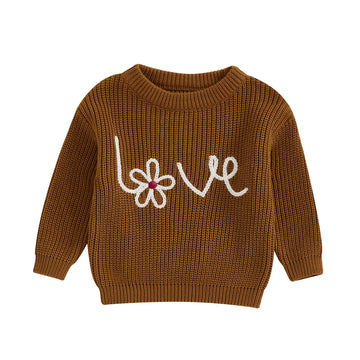 Ayalinggo Valentines Day Baby Girl Boy Outfit Pink Heart Knit Sweater Long Sleeve Crewneck Sweatshirt Spring Winter Clothes (Bro