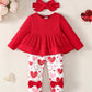 9-12 Months Girl Clothes Fall Winter Baby Girl Valentines Day Outfit Long Sleeve Red Heartpants Cute Baby Girl Clothes 9-12 Mont