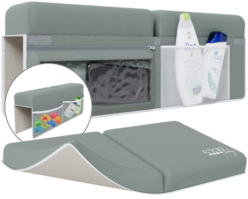 Elan Baby Comfortable Baby Bath Kneeler And Elbow Rest Pad Set - Kneeling Pad Bath Mat With 4 Toy Organizer Pockets, Baby Bathtu