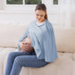 Knit Nursing Cover For Baby Breastfeeding, Breathable And Soft, Wide Neck With Stretch For Easy View (Blue)