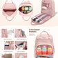 Rosegin Leather Baby Diaper Bag Backpack With Portable Travel Changing Pad Girl Boy, Large Dad Pink Diaper Bags Pacifier Case St