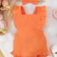 Fullfamous Infant Baby Girl Clothes Outfits Romper Spring Summer Onesie Bodysuit Clothing Ropa De Bebe Nia Orange 3-6 Months