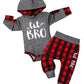 Fommy Baby Boy Clothes 6-9 Months Letter Print Long Sleeve Hoodies +Plaid Long Pants 2Pcs Outfits Baby Boy Stuff Gifts Set