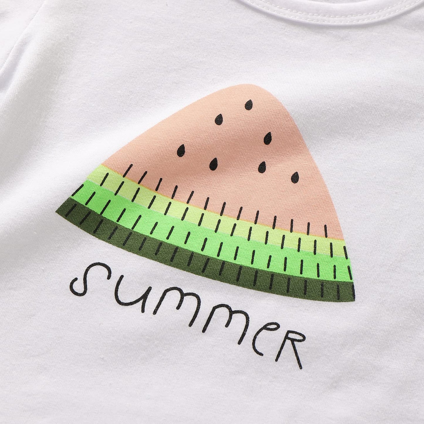 Goodplayer Toddler Baby Girls Summer Clothes Set Kids Watermelon Print T-Shirt Short Sets Outfits For 1-4 Years Old (18-24 Month